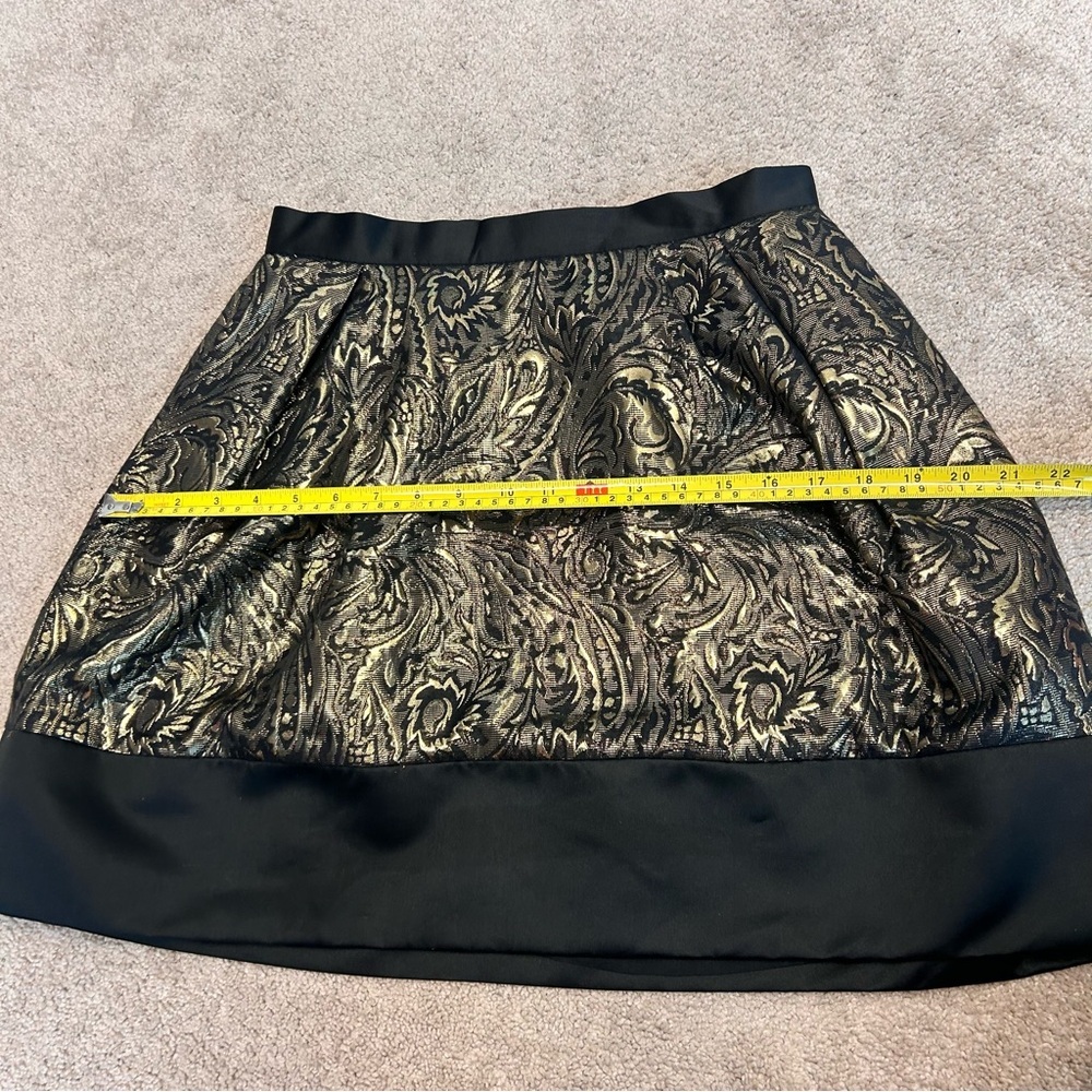 PINK Tartan gold brocade Tiffany mini skirt metallic skater circle Sz 6 NWOT - Picture 12 of 13